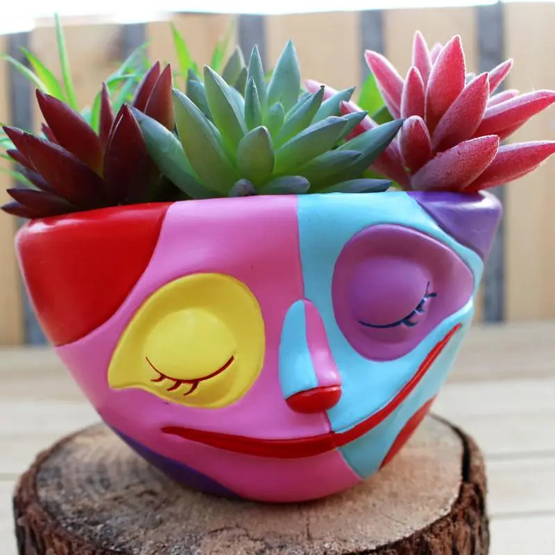 Colorful Face Flower Pots Indoor Outdoor Resin Succulent Planter Tabletop Decorative Clowns Plant Pots Home Garden Decoration
Colorful Face Flower Pots Indoor Outdoor Resin Succulent Planter Tabletop Decorative Clowns Plant Pots Home Garden Decoration