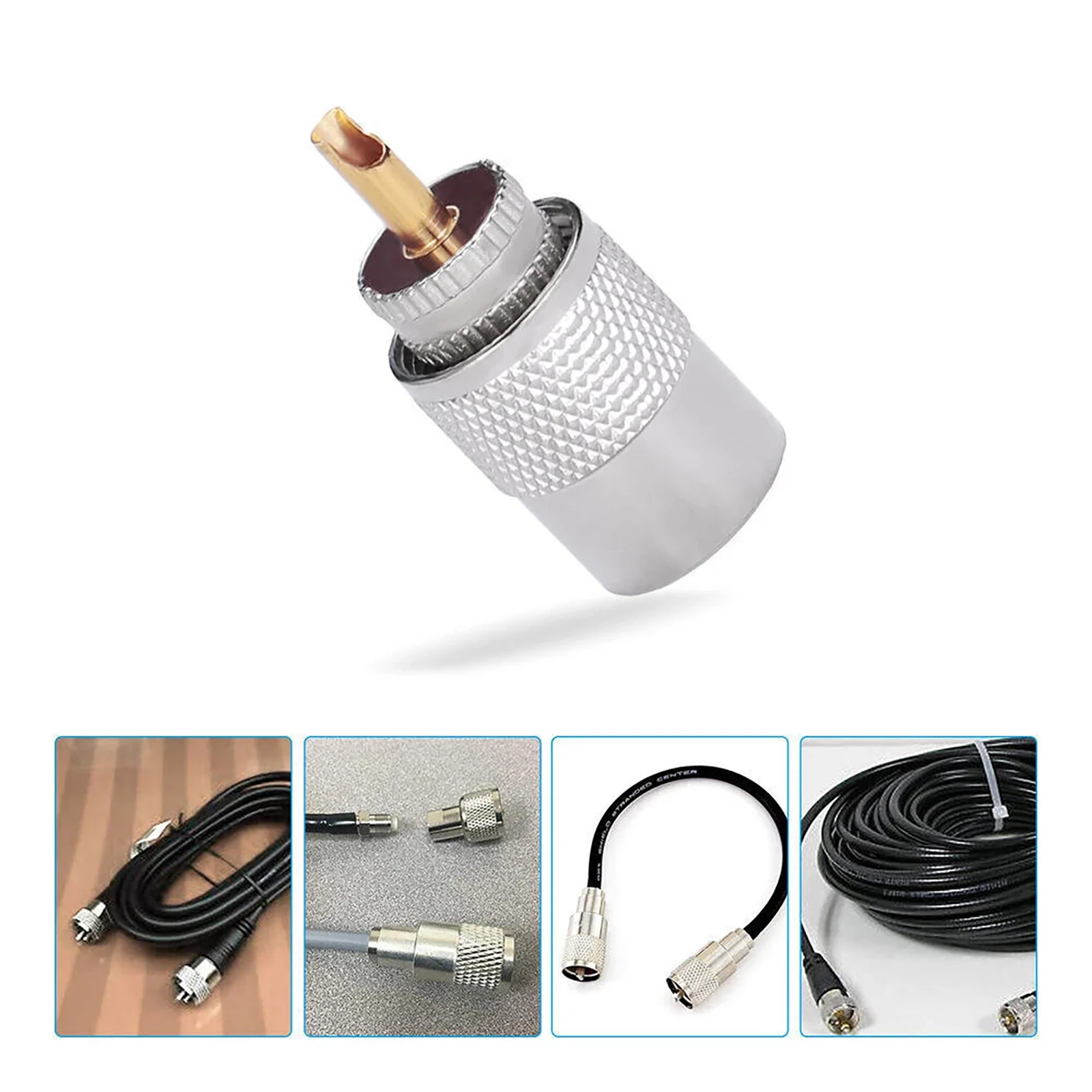 Разъем UHF PL259 под пайку с переходником, 10 шт., для коаксиального кабеля RG8 RG59 RG58 LMR400, никелированная латунь
Разъем UHF PL259 под пайку с переходником, 10 шт., для коаксиального кабеля RG8 RG59 RG58 LMR400, никелированная латунь