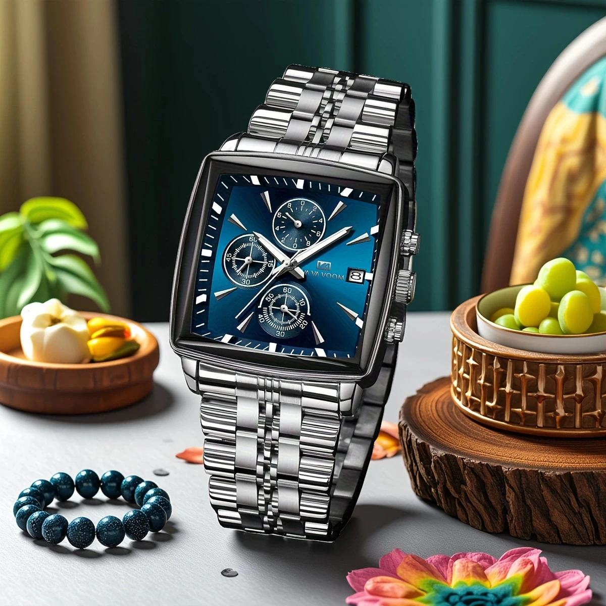 VA VA VOOM брендовые мужские часы, многофункциональные роскошные ночники, таймер, ремешок из нержавеющей стали, водонепроницаемые спортивные кварцевые часы с 3 барами 
VA VA VOOM брендовые мужские часы, многофункциональные роскошные ночники, таймер, ремешок из нержавеющей стали, водонепроницаемые спортивные кварцевые часы с 3 барами