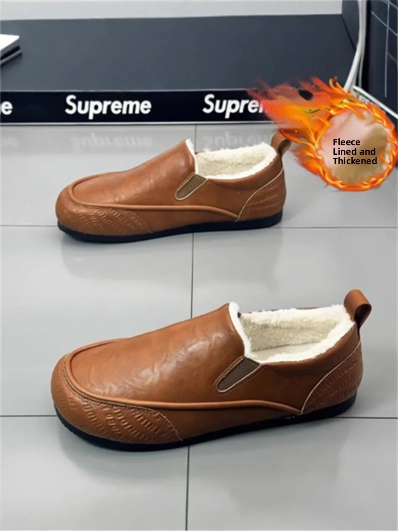 Men's Winter Fleece Lined Outdoor Waterproof Anti-slip Leather Shoes Casual Bean Bean Shoes Comfortable Soft Inner Sole Boots
Men's Winter Fleece Lined Outdoor Waterproof Anti-slip Leather Shoes Casual Bean Bean Shoes Comfortable Soft Inner Sole Boots