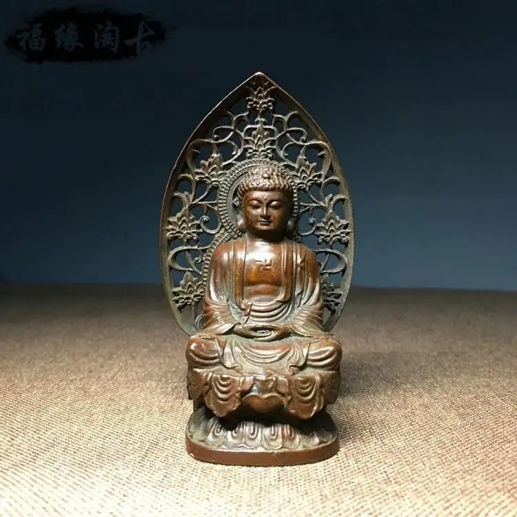 Antique and old copper Shakyamuni Buddha statue back Buddha light lotus table small statue guardian bronze
Antique and old copper Shakyamuni Buddha statue back Buddha light lotus table small statue guardian bronze
