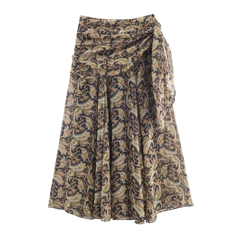 Autumn Floral Printed Ruffled High Waist A-line Midi Skirt Women Lace-Up Pleated Half-length Skirt Female Casual Party Wear 2025
Autumn Floral Printed Ruffled High Waist A-line Midi Skirt Women Lace-Up Pleated Half-length Skirt Female Casual Party Wear 2025