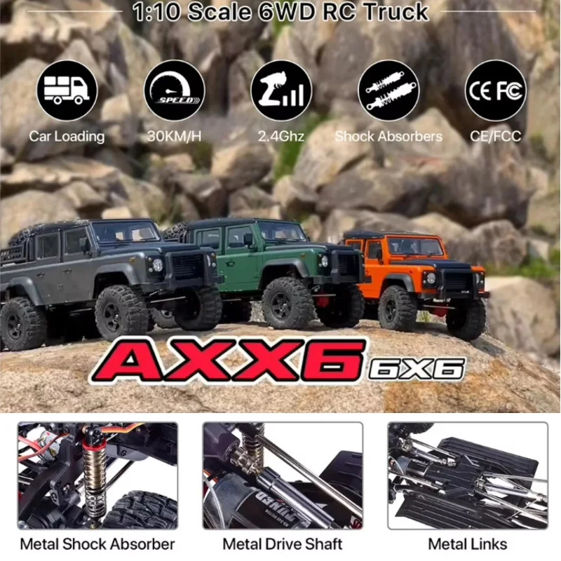 AXX6 1/10 6x6 Rc Car Six Drive Climbing Off Road High Low Speed Differential Lock For Adult Rock Crawling
AXX6 1/10 6x6 Rc Car Six Drive Climbing Off Road High Low Speed Differential Lock For Adult Rock Crawling