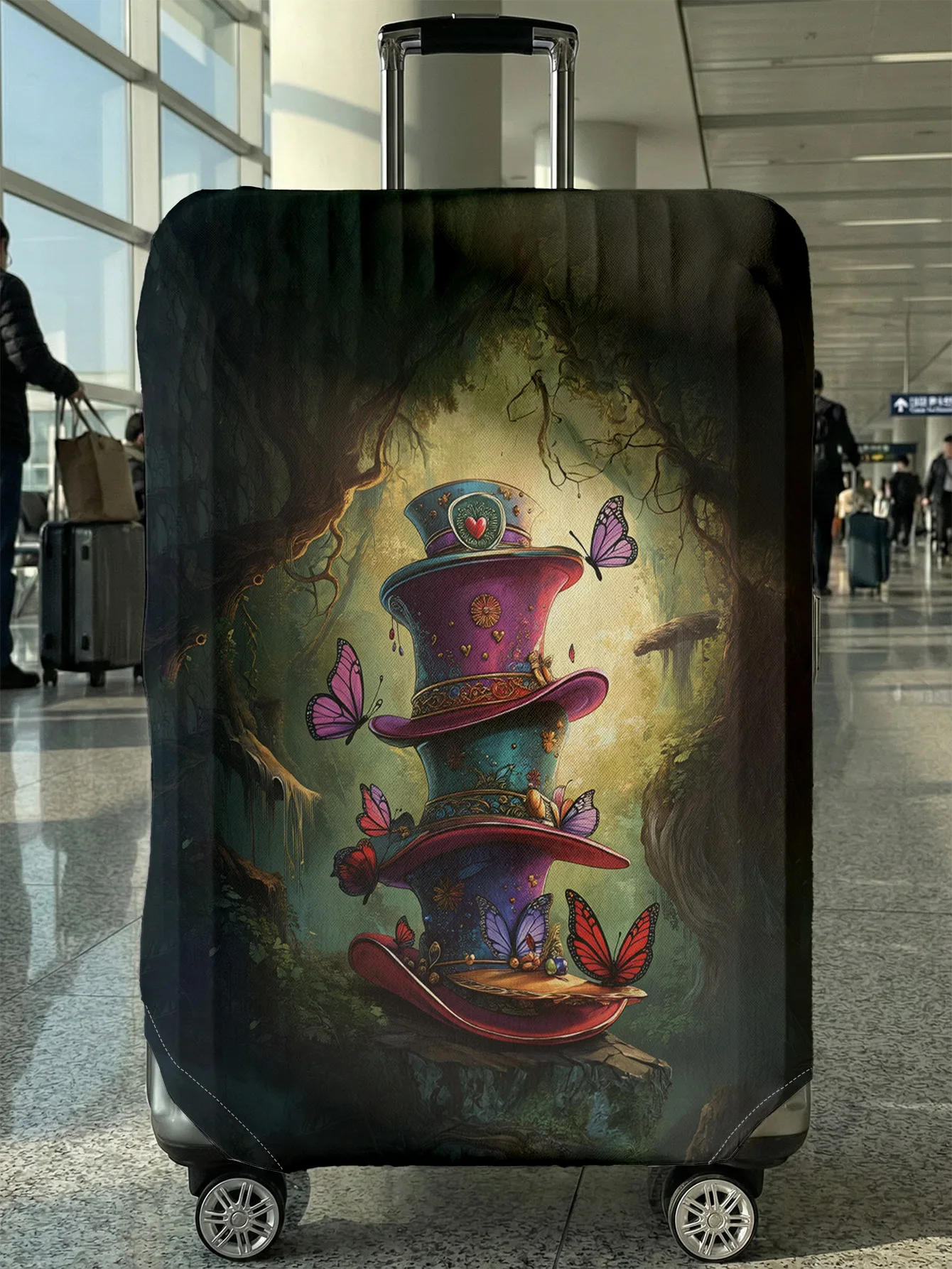 Dark Style Fantasy Forest Stacked Top Hat Luggage Cover, Suitable for 18-32 Inch Luggage Cover, Luggage Handle Glove, Travel Acc
Dark Style Fantasy Forest Stacked Top Hat Luggage Cover, Suitable for 18-32 Inch Luggage Cover, Luggage Handle Glove, Travel Acc