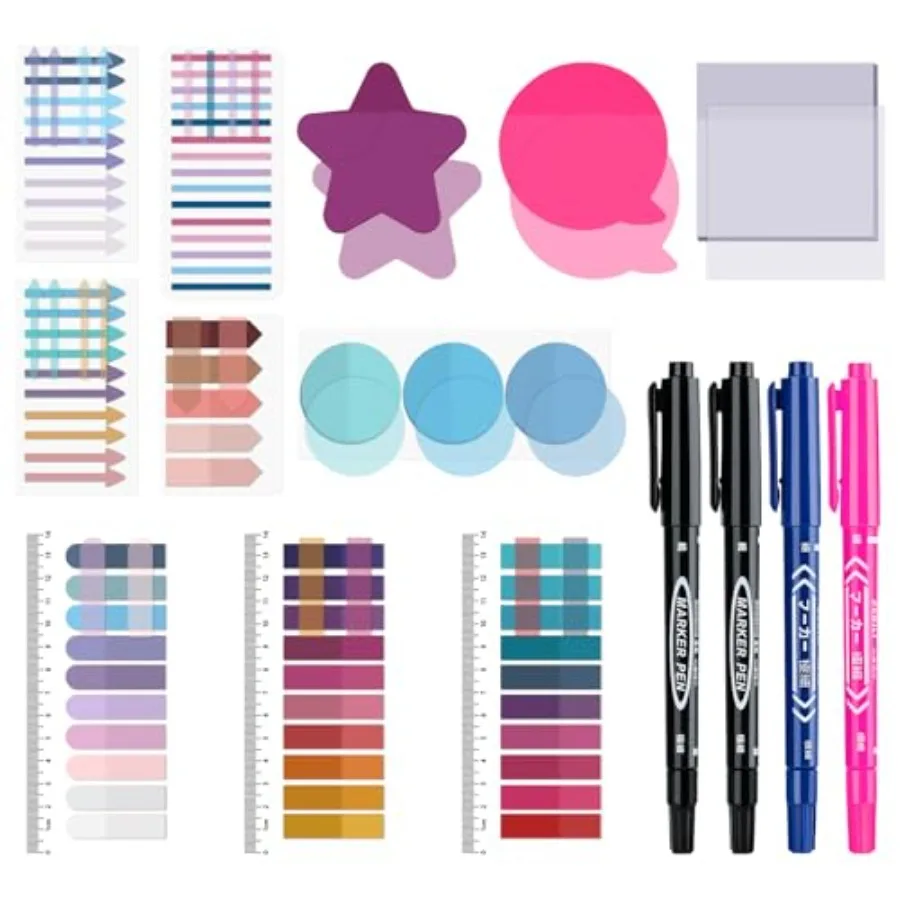 1700 Sheets Transparent Sticky Notes, See Through Sticky Tabs for Bible Study, Book Annotation Kit, 4Pcs Double Maker Pens, Tra
1700 Sheets Transparent Sticky Notes, See Through Sticky Tabs for Bible Study, Book Annotation Kit, 4Pcs Double Maker Pens, Tra