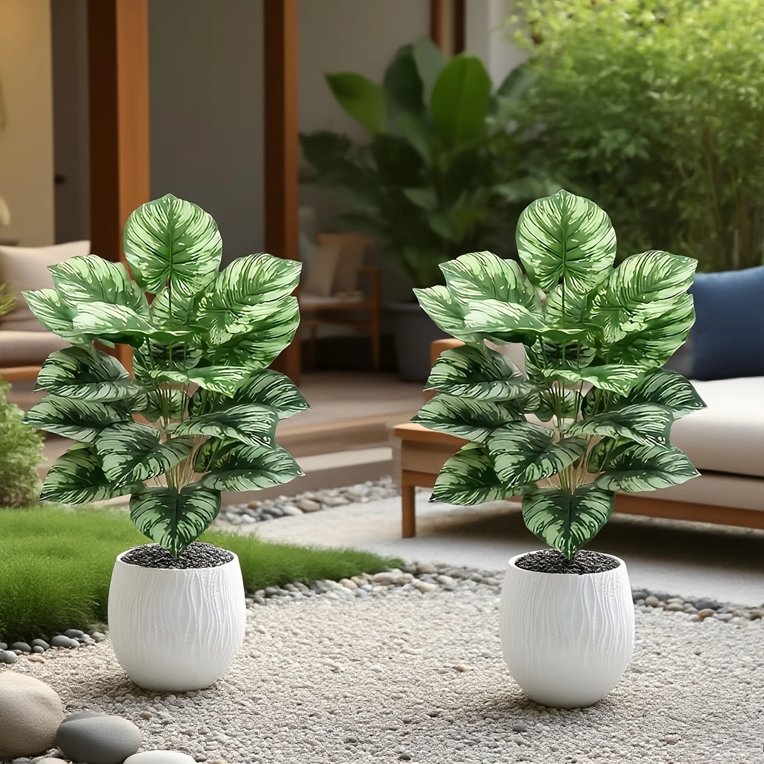 2 Pack Artificial Green Plants Each with 24 Leaves Fake Foliage for Home Decor
2 Pack Artificial Green Plants Each with 24 Leaves Fake Foliage for Home Decor
