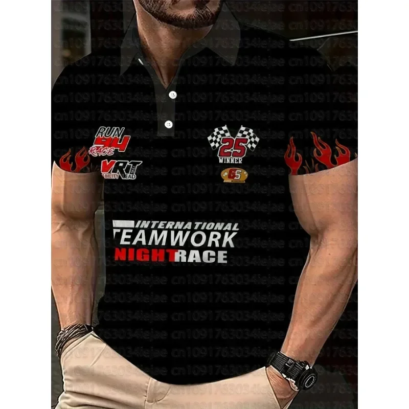 Men's Motorcycle Racing Sport Polo Shirt for Summer Fashion with 3D Digital Printed Collar and Buttons
Men's Motorcycle Racing Sport Polo Shirt for Summer Fashion with 3D Digital Printed Collar and Buttons