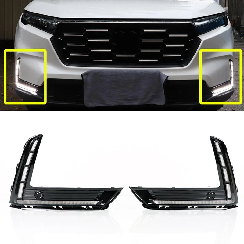 LED DRL Fog Lights With Amber Sequential Turn Signal Driving Lights For Honda CRV 2023 2024 Front Bumper Fog Lamps
LED DRL Fog Lights With Amber Sequential Turn Signal Driving Lights For Honda CRV 2023 2024 Front Bumper Fog Lamps