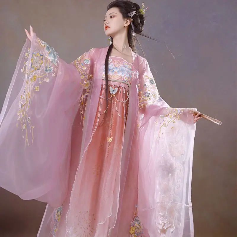 Chinese Dress For Women Ancient Traditional Embroidery Yellow Pink Hanfu Carnival Fairy Cosplay Costume Summer Hanfu Dress
Chinese Dress For Women Ancient Traditional Embroidery Yellow Pink Hanfu Carnival Fairy Cosplay Costume Summer Hanfu Dress