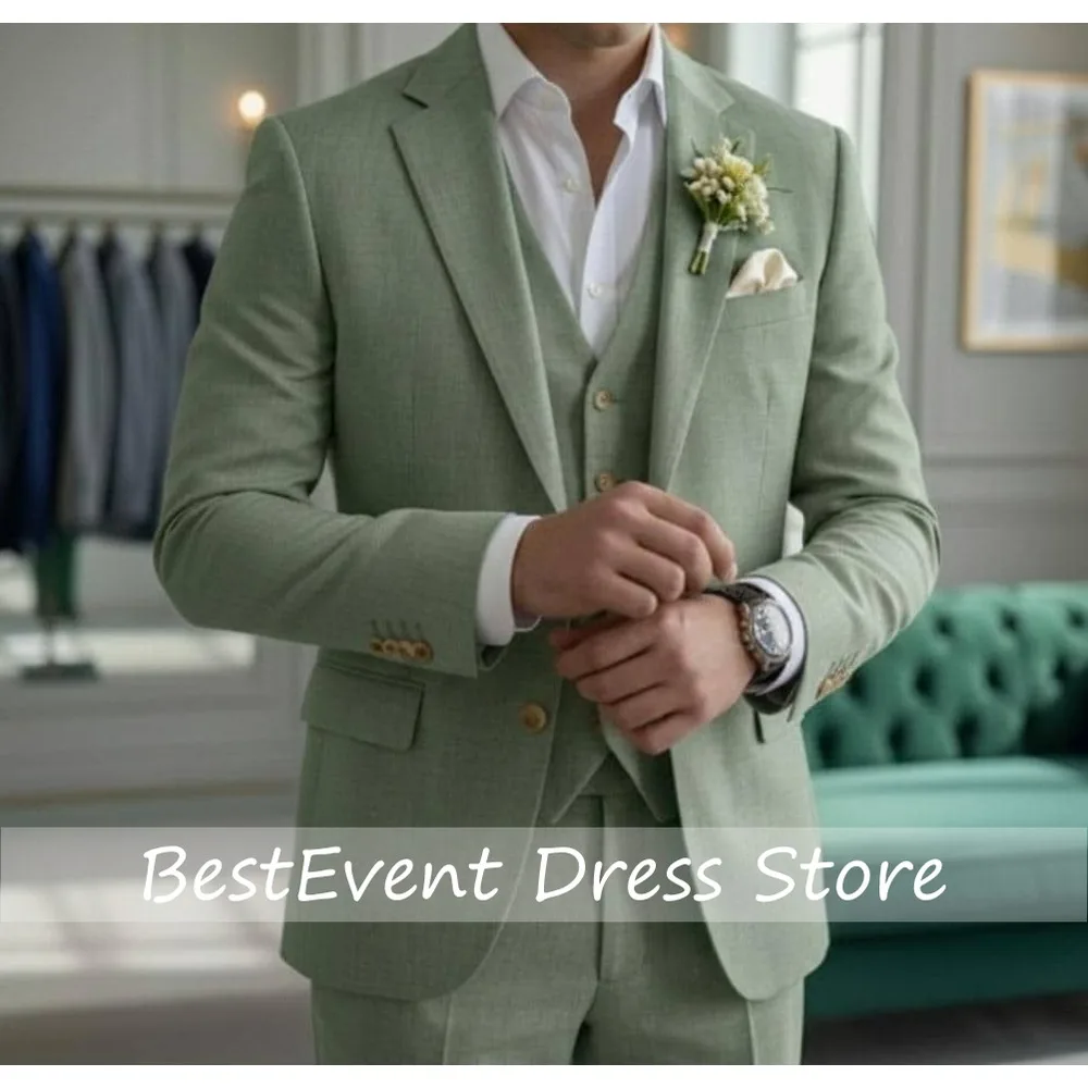 Linen Wedding Tuxedo Slim Fit Summer Men Suits 3 Pieces Lightweight Breathable Vest Set Elegant Groom Formal Outfit Customized
Linen Wedding Tuxedo Slim Fit Summer Men Suits 3 Pieces Lightweight Breathable Vest Set Elegant Groom Formal Outfit Customized