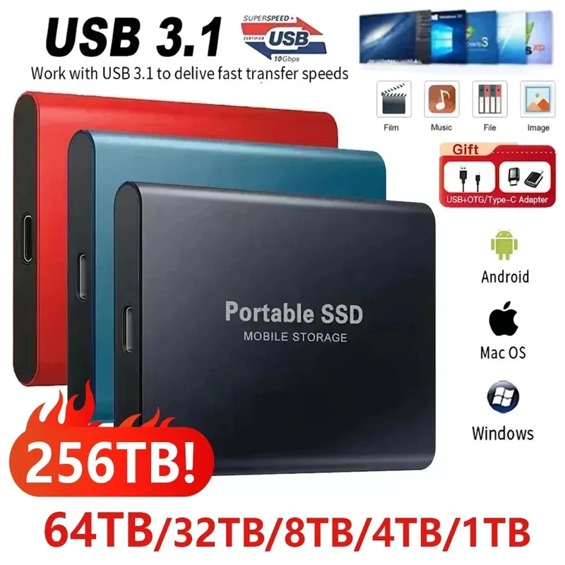 1TB High-Speed External SSD Hard Drive, 2TB Portable Mobile Solid State Drive, 256TB Massive Laptop/M/PC
1TB High-Speed External SSD Hard Drive, 2TB Portable Mobile Solid State Drive, 256TB Massive Laptop/M/PC