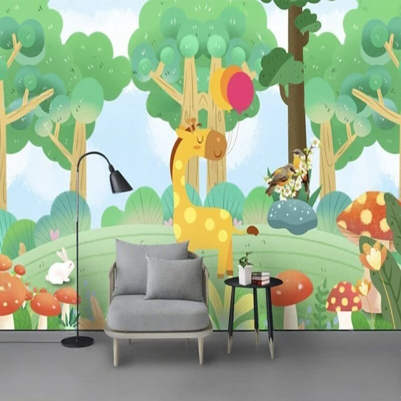 Personalized hand-painted dreamy giraffes plants flowers and birds children's room bedroom luxurious home decoration background
Personalized hand-painted dreamy giraffes plants flowers and birds children's room bedroom luxurious home decoration background