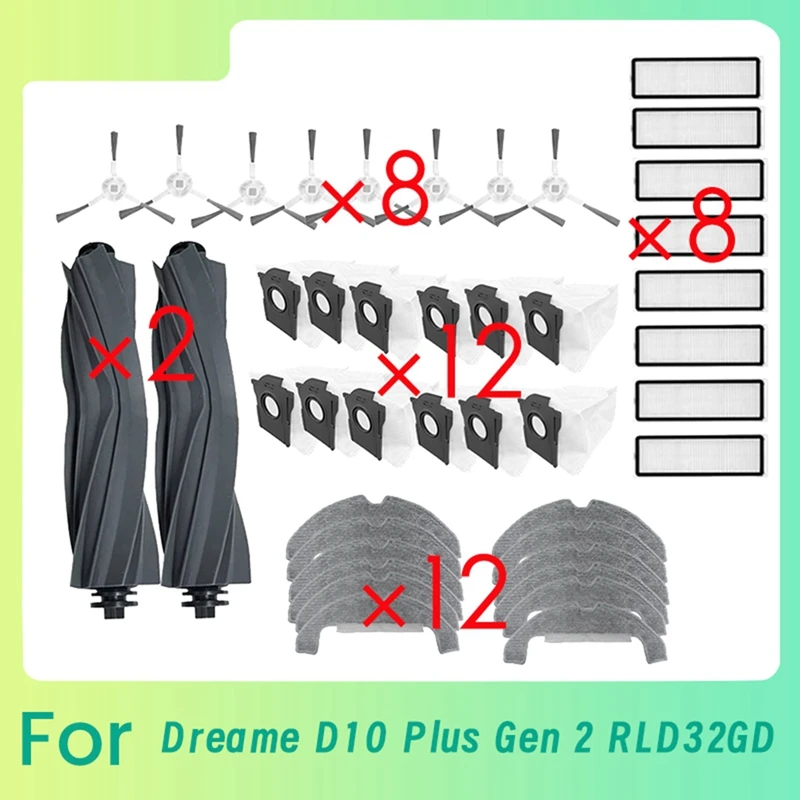 42 Pcs Main Side Brush Mop Filter For Dreame D10 Plus Gen 2 RLD32GD Sweeping Robot Cleaner Parts Replacement
42 Pcs Main Side Brush Mop Filter For Dreame D10 Plus Gen 2 RLD32GD Sweeping Robot Cleaner Parts Replacement
