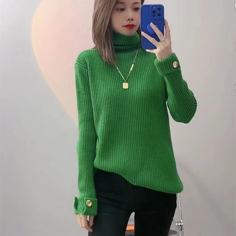 Women Lazy sweater long sleeves stripes Turtleneck female Casual Solid fashion pullover Ladies winter Elastic Warm sweaters
Women Lazy sweater long sleeves stripes Turtleneck female Casual Solid fashion pullover Ladies winter Elastic Warm sweaters