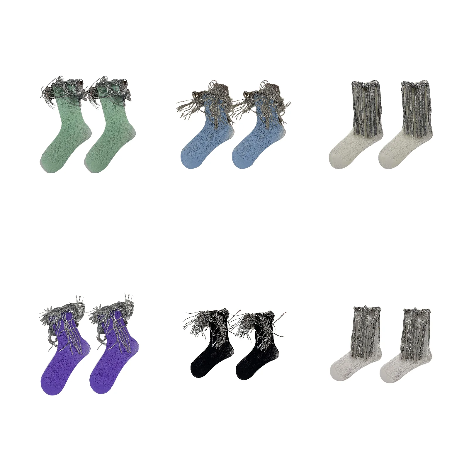 Retro tassel lace mid-calf girls' pile socks 6-color combination pack (mint green/blue/apricot/purple/black/white)
Retro tassel lace mid-calf girls' pile socks 6-color combination pack (mint green/blue/apricot/purple/black/white)
