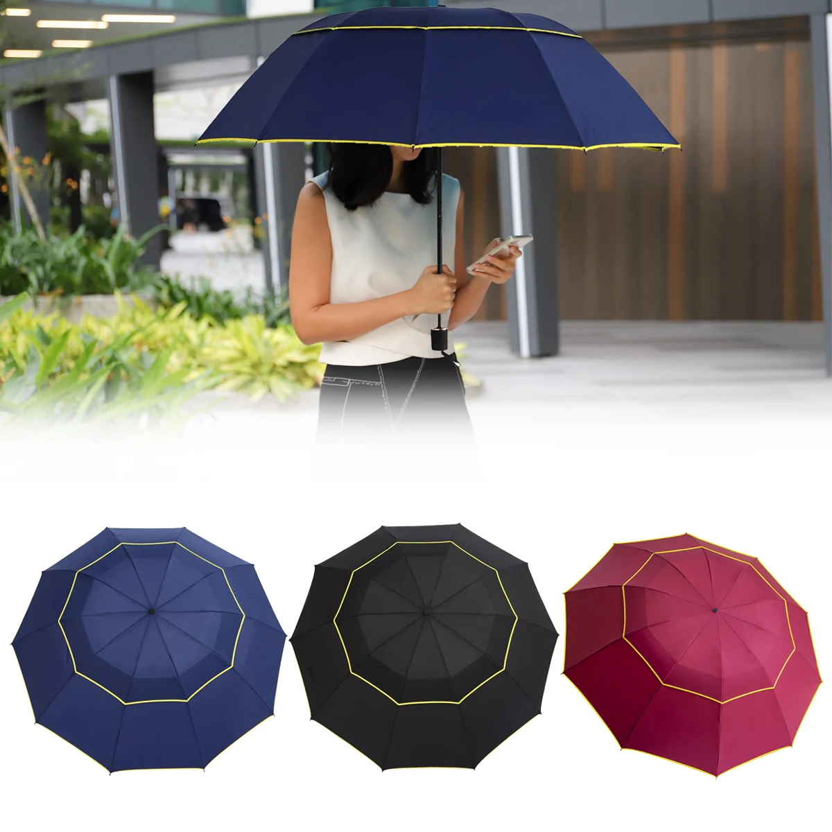 1Pcs Double Strong Wind Resistant Umbrella 125CM Rain Women Large Folding Non-automatic Umbrellas Men Family Travel Business
1Pcs Double Strong Wind Resistant Umbrella 125CM Rain Women Large Folding Non-automatic Umbrellas Men Family Travel Business