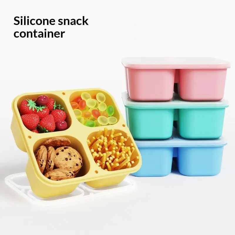 Silicone Snack Box: Food Grade 4 Compartments Sealed Lid Kids School Picnic Office Storage
Silicone Snack Box: Food Grade 4 Compartments Sealed Lid Kids School Picnic Office Storage