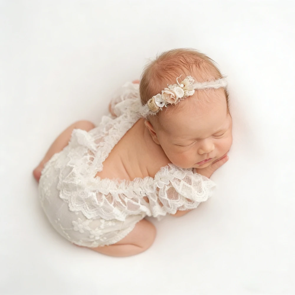 Newborn Lace Romper Photography White Ruffle Infant Photo Outfit Baby Girl Lace Bodysuit Newborn Photoshoot Clothes Photo Prop
Newborn Lace Romper Photography White Ruffle Infant Photo Outfit Baby Girl Lace Bodysuit Newborn Photoshoot Clothes Photo Prop