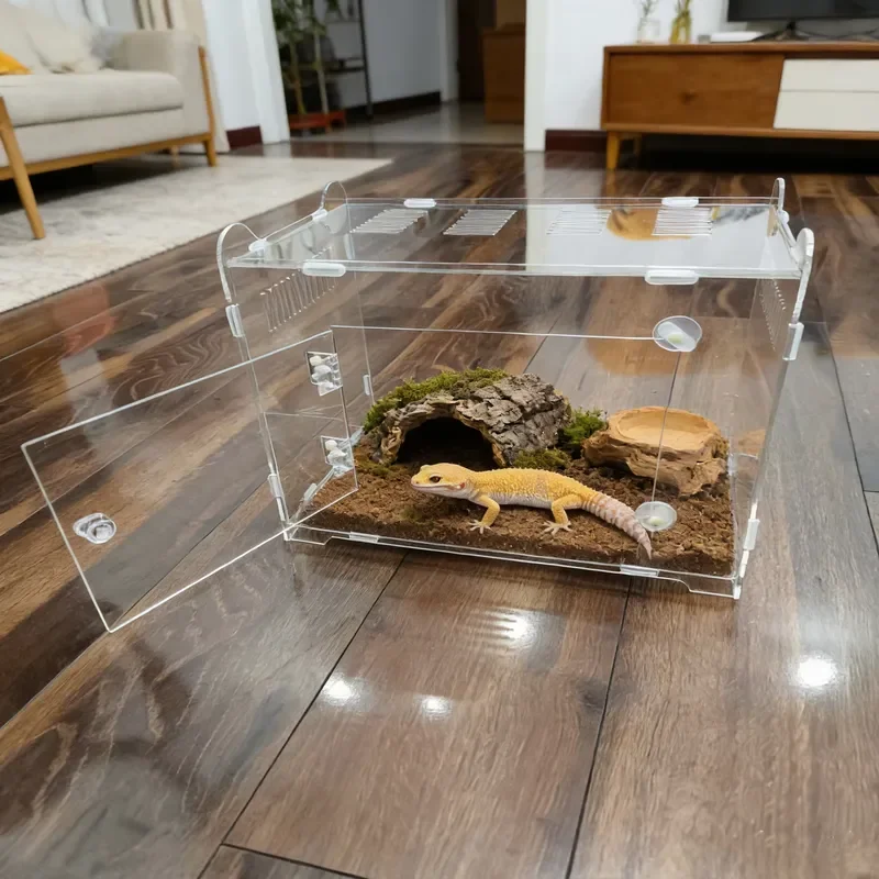Acrylic Lightweight Foldable High Transparency Reptile Terrarium Box for Crested Gecko Lizard Snake Horned Frog Hamster
Acrylic Lightweight Foldable High Transparency Reptile Terrarium Box for Crested Gecko Lizard Snake Horned Frog Hamster