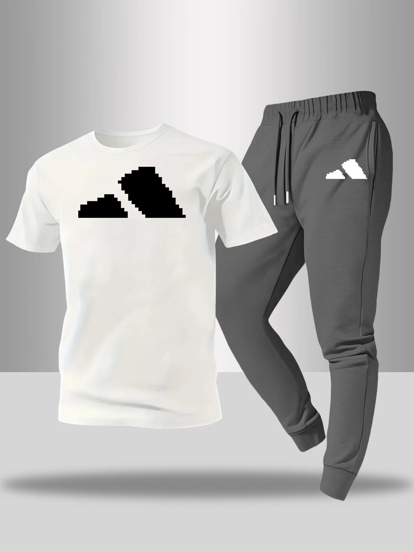 Men's Quick Dry Sports T-Shirt + Jogger Pants Set, Stylish Sport Triangle Print, Comfortable Elastic Waist for Workout
Men's Quick Dry Sports T-Shirt + Jogger Pants Set, Stylish Sport Triangle Print, Comfortable Elastic Waist for Workout