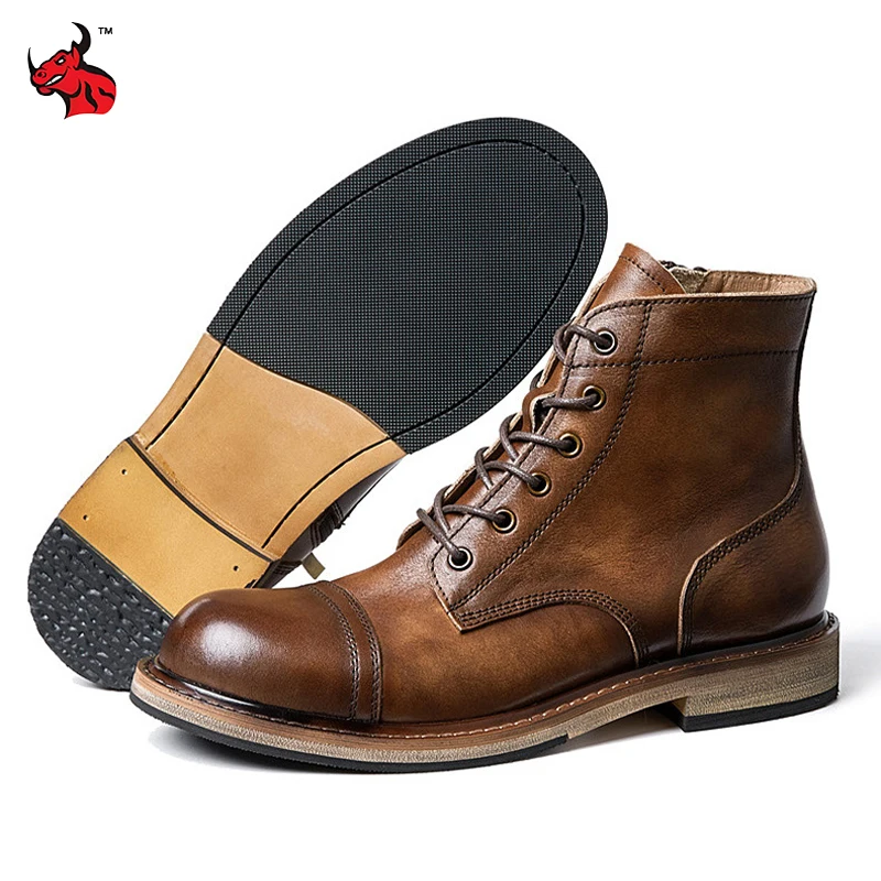 EU Size 38-44 Motorcycle Boots Men Cowhide Motorbike Ankle Boots Thick Soled High Top Western Work Boots Fashion Leather Shoes
EU Size 38-44 Motorcycle Boots Men Cowhide Motorbike Ankle Boots Thick Soled High Top Western Work Boots Fashion Leather Shoes