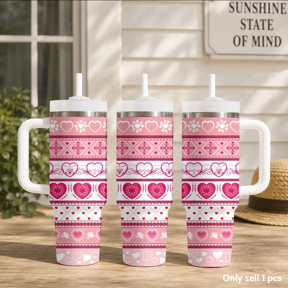 A Romanti Heart Vacuum Flasks 40oz Portable Stainless Steel Tumbler with Handle Straw Double Wall Vacuum Insulated Leakproof Mug
A Romanti Heart Vacuum Flasks 40oz Portable Stainless Steel Tumbler with Handle Straw Double Wall Vacuum Insulated Leakproof Mug