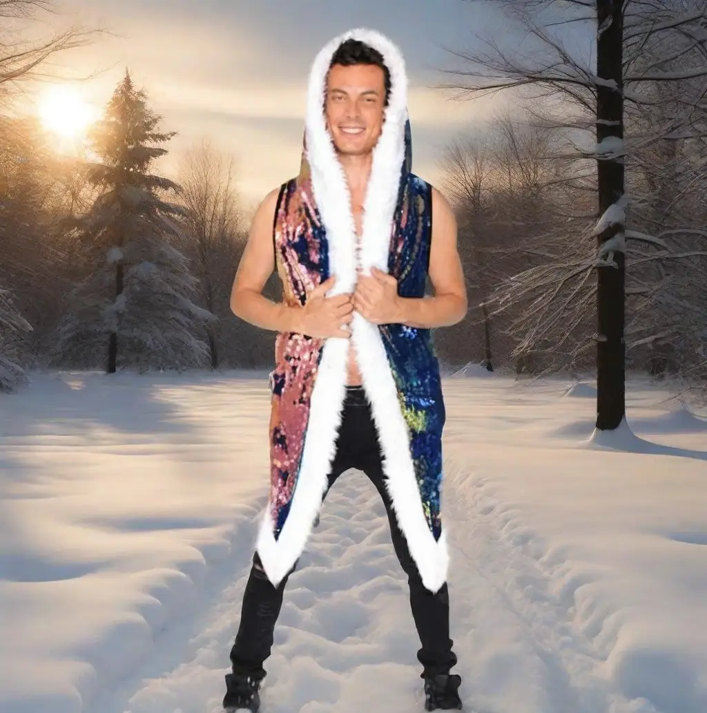 Men's Halloween LED Light Up Faux Fur Coat Jacket with Sequins Party Costume Vest Lighted Blazer for Christmas Carnival
Men's Halloween LED Light Up Faux Fur Coat Jacket with Sequins Party Costume Vest Lighted Blazer for Christmas Carnival