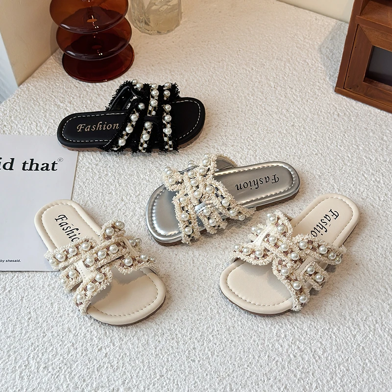 Summer New Girls Outdoor Flat Slippers Fashion Tassel Children Causal Princess Pearl Slip-on Shoes Open-toe Kids Indoor Slippers
Summer New Girls Outdoor Flat Slippers Fashion Tassel Children Causal Princess Pearl Slip-on Shoes Open-toe Kids Indoor Slippers