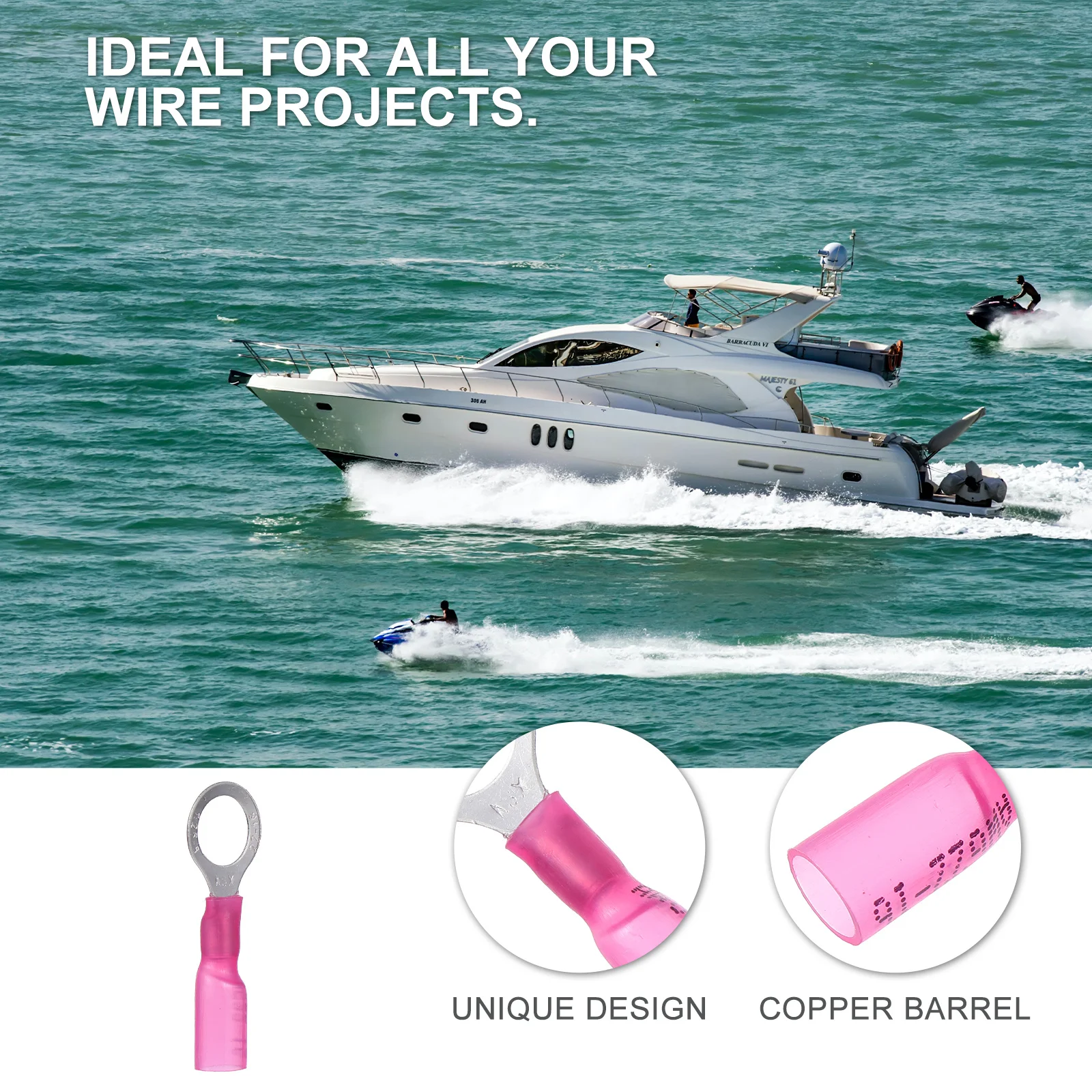 50Pcs Electrical Terminal Heat Shrink Wire Connectors Insulated Crimp Terminals Waterproof for Auto Marine Applications
50Pcs Electrical Terminal Heat Shrink Wire Connectors Insulated Crimp Terminals Waterproof for Auto Marine Applications