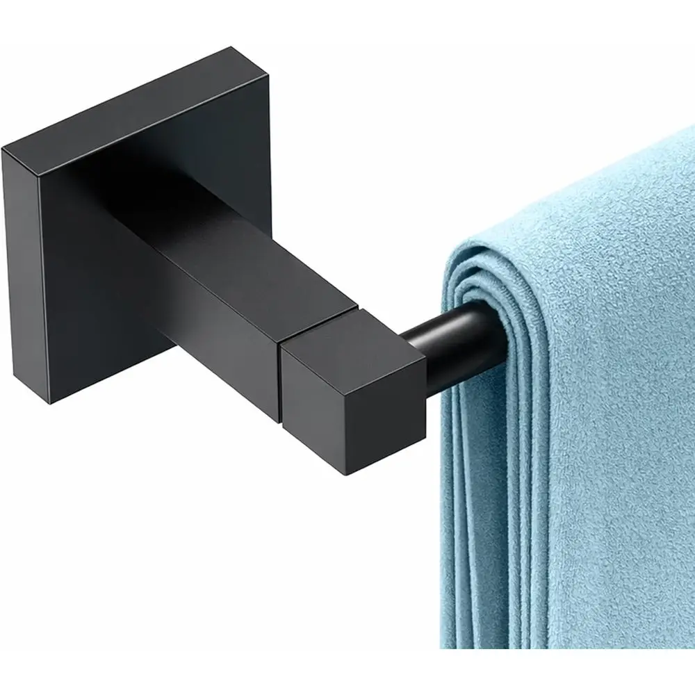 9 Inch Matte Black Wall-Mounted Stainless Steel Hand Towel Holder with Square Base
9 Inch Matte Black Wall-Mounted Stainless Steel Hand Towel Holder with Square Base
