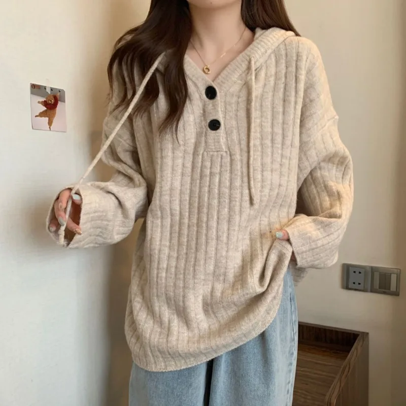 New Spring Casual Korean Hooded Hoodie V-neck Fashionable Versatile Coat Slimming Women's Loose Sweater Temperament Tops
New Spring Casual Korean Hooded Hoodie V-neck Fashionable Versatile Coat Slimming Women's Loose Sweater Temperament Tops