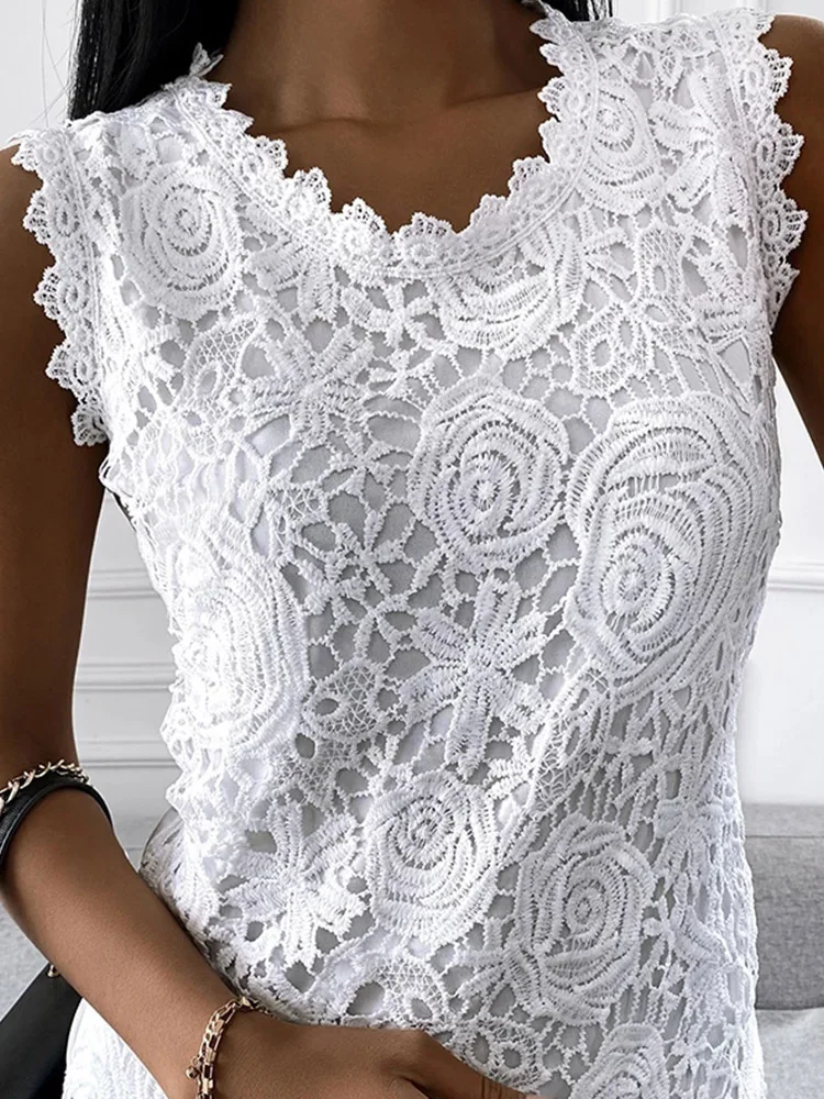 Summer Fashion Ladies Lace Jacquard Sleeveless Casual Women vintage T-Shirt S-5XL Floral Vest camisole Halter top
Summer Fashion Ladies Lace Jacquard Sleeveless Casual Women vintage T-Shirt S-5XL Floral Vest camisole Halter top