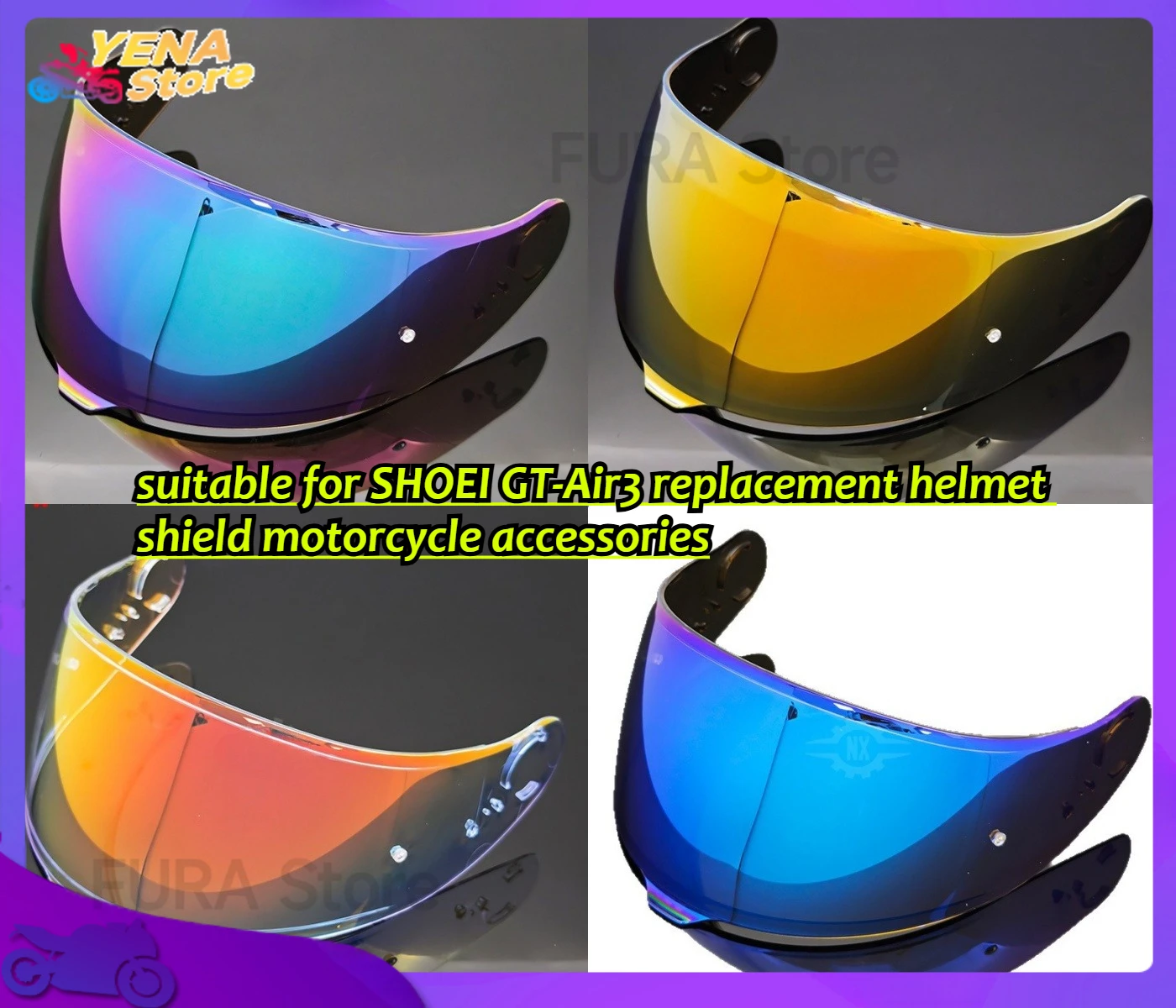 New motorcycle helmet visor lenses are suitable for SHOEI GT-Air3 replacement helmet shield motorcycle accessories
New motorcycle helmet visor lenses are suitable for SHOEI GT-Air3 replacement helmet shield motorcycle accessories