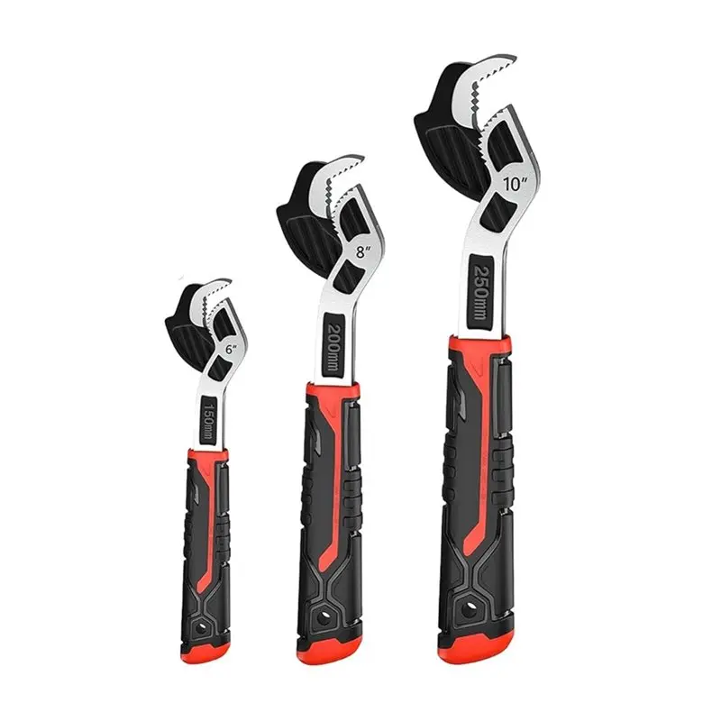 AB34-Multi-Function Self-Locking Pipe Wrench Set- 6", 8", 10" Steel, Plumbs Plumber Wrench With Self-Tightening Feature
AB34-Multi-Function Self-Locking Pipe Wrench Set- 6", 8", 10" Steel, Plumbs Plumber Wrench With Self-Tightening Feature
