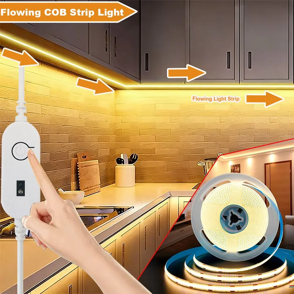 5V Flowing COB LED Strip Light USB Hand Sweep COB LED Strip Effect Warm White/White Flexible LED Tape for Bedroom Wall Cabinet
5V Flowing COB LED Strip Light USB Hand Sweep COB LED Strip Effect Warm White/White Flexible LED Tape for Bedroom Wall Cabinet
