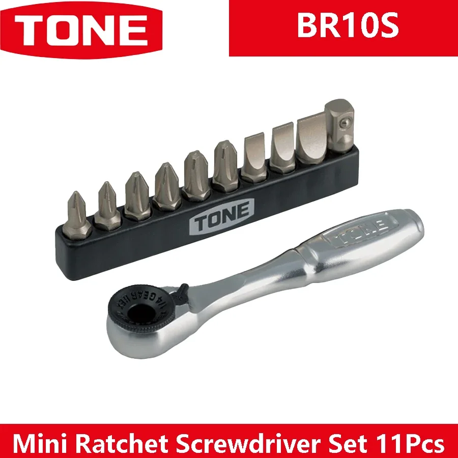 TONE BR10S Ratchet Screwdriver Set 11Pcs with Bit Set and Bit Holder for PH/SL/SQ Screws Mutifunctional Ratchet Wrench Set Japan
TONE BR10S Ratchet Screwdriver Set 11Pcs with Bit Set and Bit Holder for PH/SL/SQ Screws Mutifunctional Ratchet Wrench Set Japan