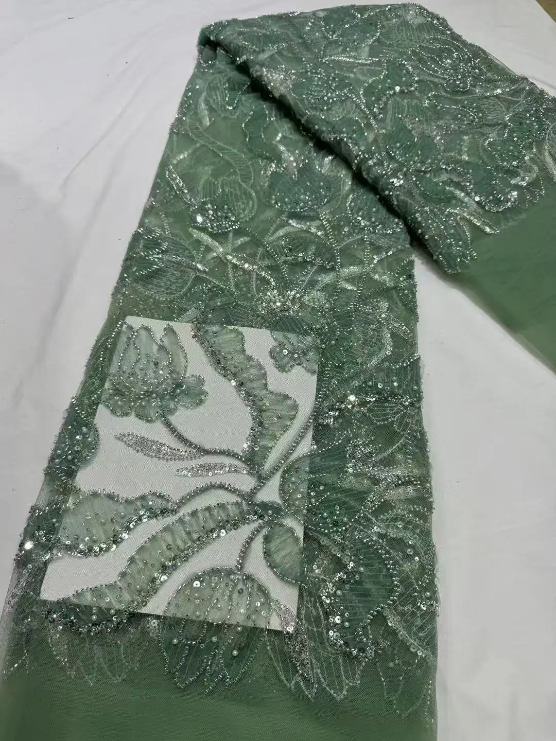 African Heavy Beads Lace Fabric High Quality Lace Nigerian Sequins French Tulle Bead Lace Fabric Material For Wedding Party
African Heavy Beads Lace Fabric High Quality Lace Nigerian Sequins French Tulle Bead Lace Fabric Material For Wedding Party