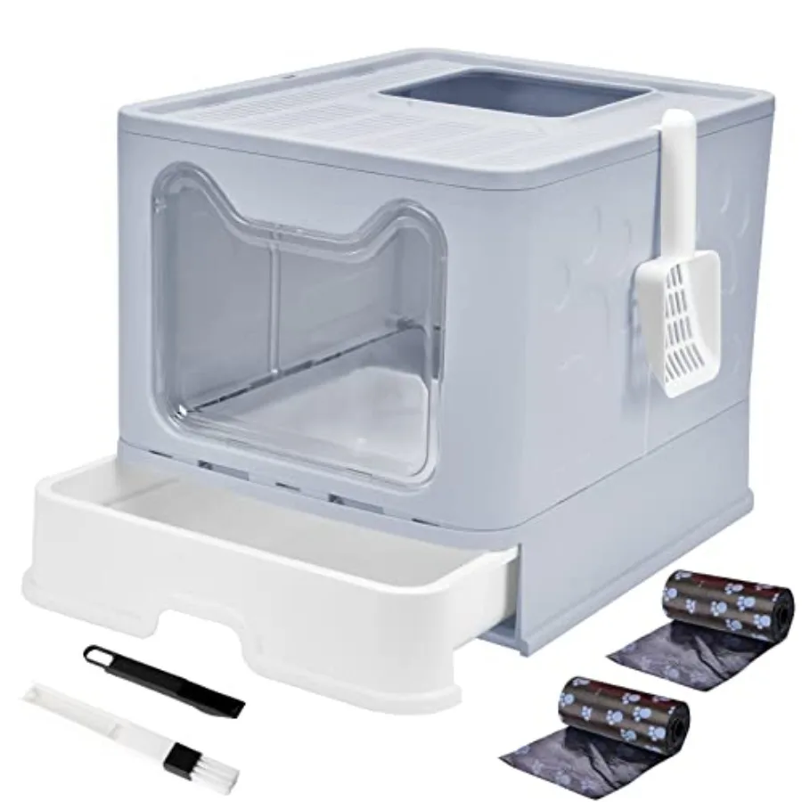 Top Entry Cat Litter Box With Lid - Enclosed Anti-Splashing Potty, Foldable Large Covered Toilet Pan, Cat Supplies With Scoop,
Top Entry Cat Litter Box With Lid - Enclosed Anti-Splashing Potty, Foldable Large Covered Toilet Pan, Cat Supplies With Scoop,