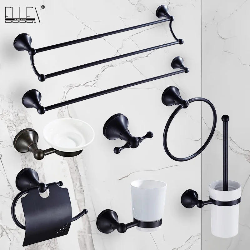 Black plated wall-mounted towel rack bathroom hardware pendant set paper towel holder coat hook toilet brush ELA68B
Black plated wall-mounted towel rack bathroom hardware pendant set paper towel holder coat hook toilet brush ELA68B
