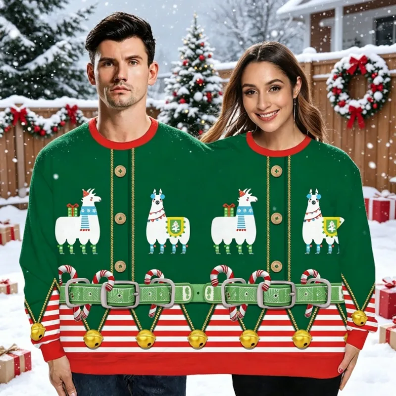 Unisex Connected Two-Person Crew Neck Full Festive Graphic Print Long Sleeve Top Novelty Sweatshirt for Christmas Funny Outfit
Unisex Connected Two-Person Crew Neck Full Festive Graphic Print Long Sleeve Top Novelty Sweatshirt for Christmas Funny Outfit