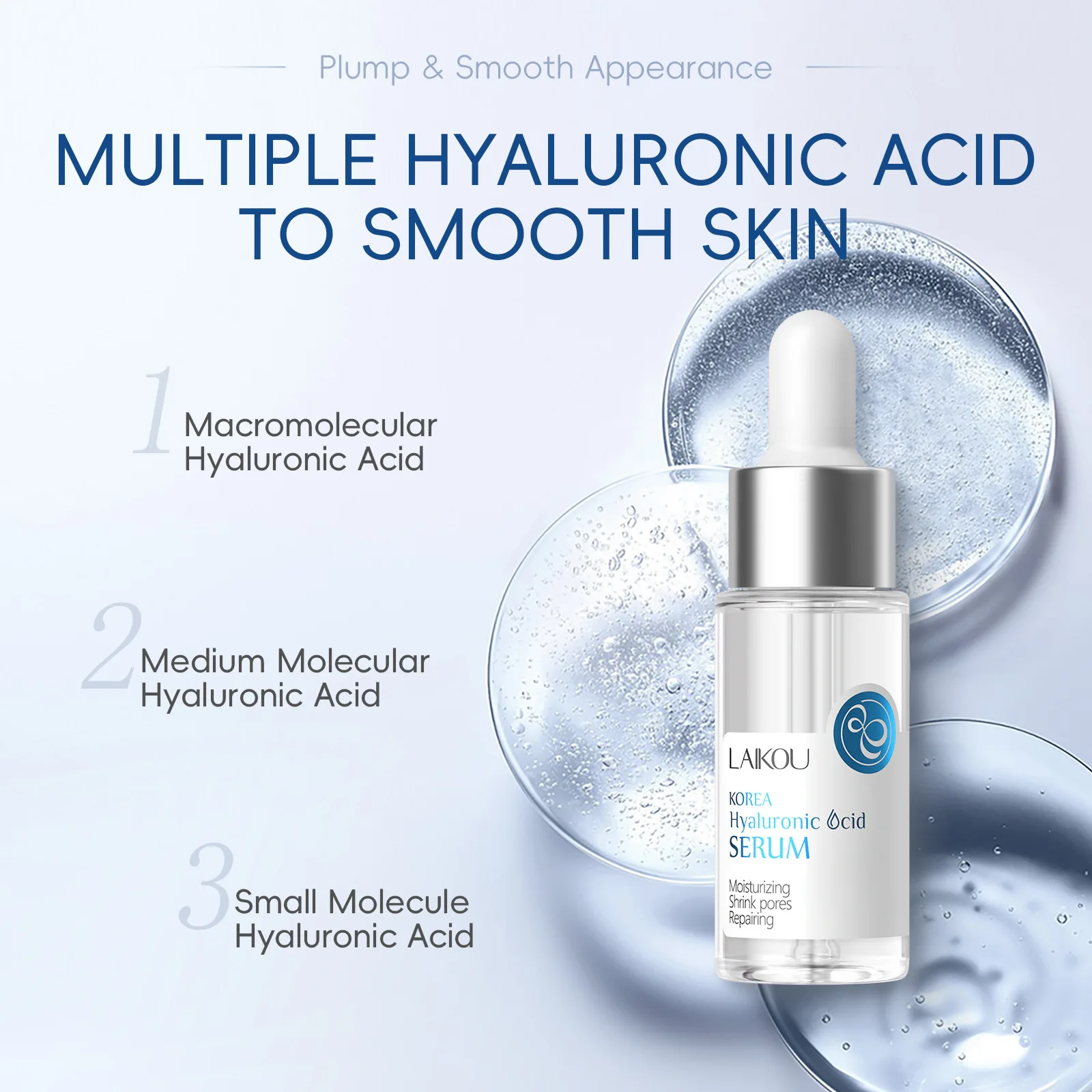 LAIKOU 17ml Sodium Hyaluronate Essence,for Dry Dehydrated Skin, Moisturizing Anti Wrinkle Skin Care Skin Repair Fast Absorbing
LAIKOU 17ml Sodium Hyaluronate Essence,for Dry Dehydrated Skin, Moisturizing Anti Wrinkle Skin Care Skin Repair Fast Absorbing