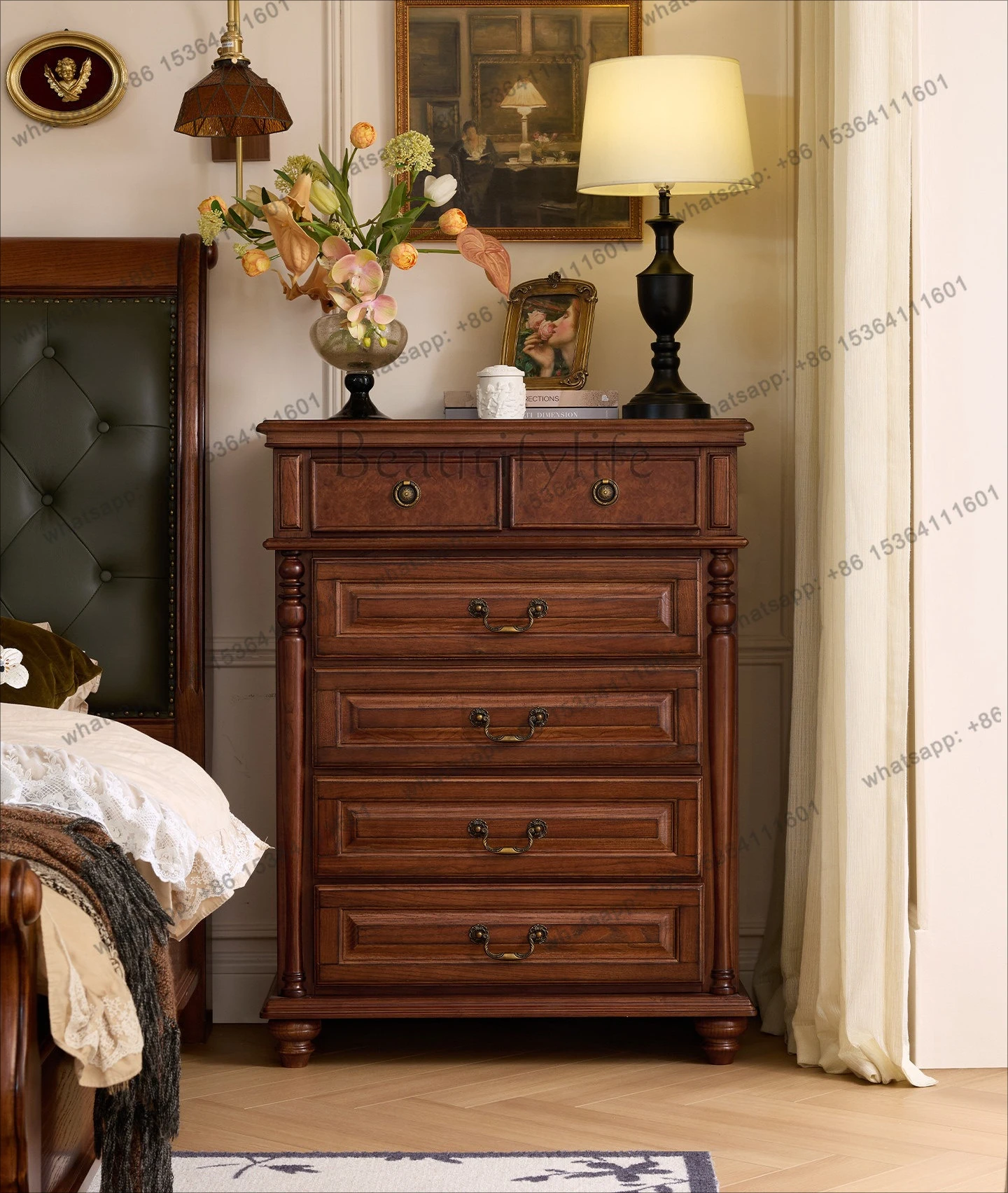American retro solid wood six-chest cabinet small apartment living room wall storage bedroom storage locker
American retro solid wood six-chest cabinet small apartment living room wall storage bedroom storage locker