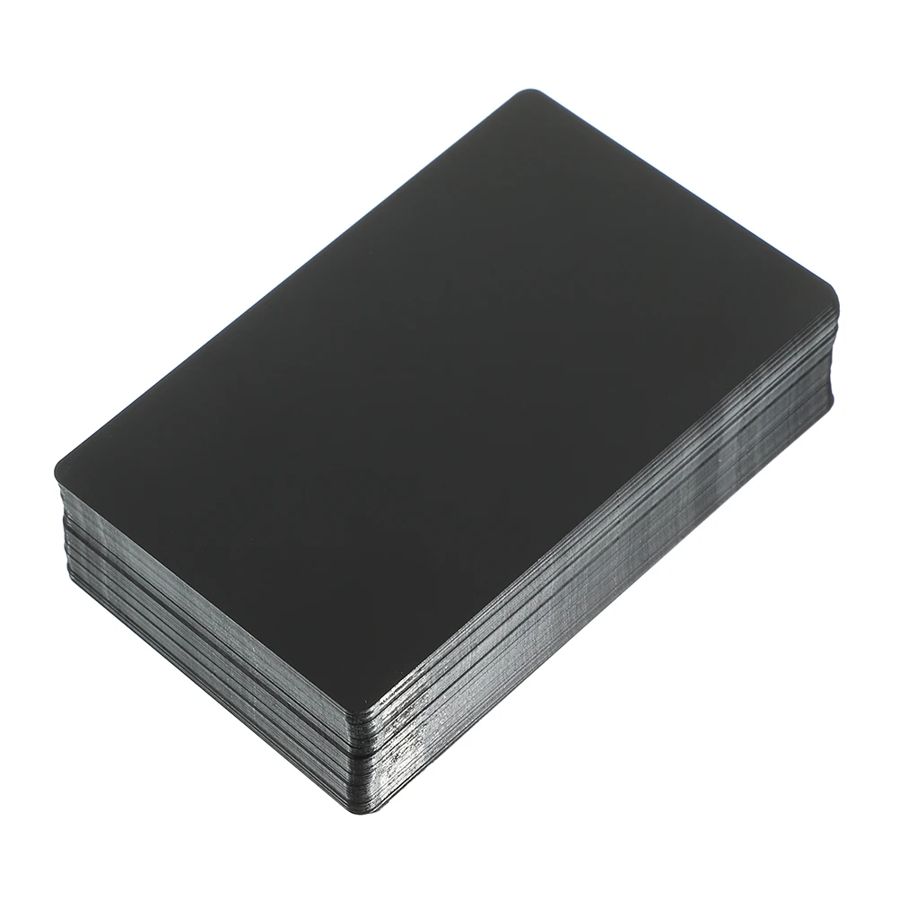 100pcs Black Aluminum Metal Business Cards for Engraving Testing DIY Name Card Blanks Lightweight Portable
100pcs Black Aluminum Metal Business Cards for Engraving Testing DIY Name Card Blanks Lightweight Portable