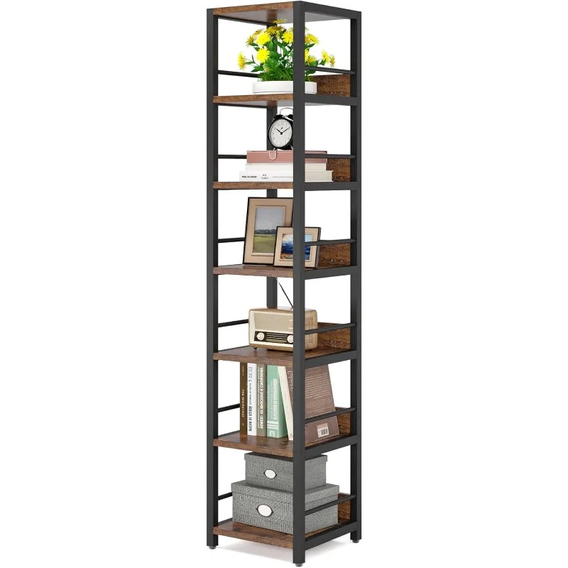 6-Tier Corner Shelf, 75 Inch Tall Narrow Bookshelf Storage Rack, Etagere Shelves Display Stand For Small Spaces, Rust
6-Tier Corner Shelf, 75 Inch Tall Narrow Bookshelf Storage Rack, Etagere Shelves Display Stand For Small Spaces, Rust