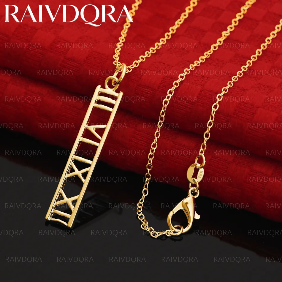 18K Gold Plated Roman Numeral Chain Pendant Necklace For Men and Women Fashion Jewelry Classic Engagement Wedding
18K Gold Plated Roman Numeral Chain Pendant Necklace For Men and Women Fashion Jewelry Classic Engagement Wedding