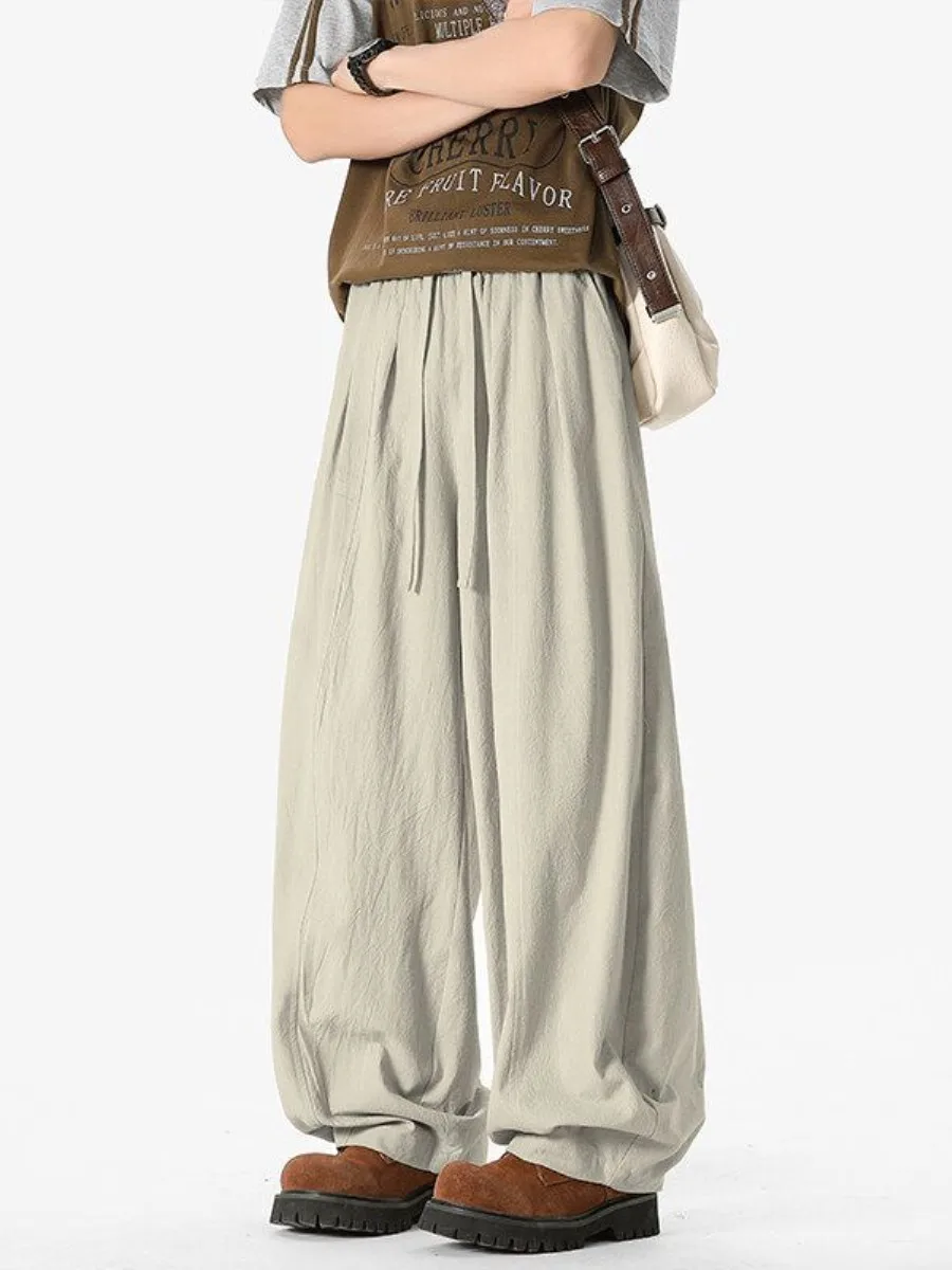 Men's Summer Wide Leg Pants Loose Cotton Linen Retro Japanese Style Casual Pants All-Match Long Trousers for plus Size
Men's Summer Wide Leg Pants Loose Cotton Linen Retro Japanese Style Casual Pants All-Match Long Trousers for plus Size