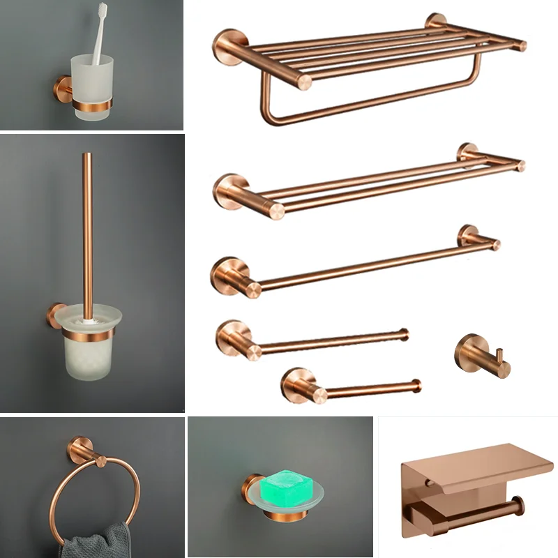 Brushed Rose Gold Stainless Steel Bathroom Toilet Paper Towel Holder Soap Dispenser Robe Hook Toilet Brush Hardware Accessories
Brushed Rose Gold Stainless Steel Bathroom Toilet Paper Towel Holder Soap Dispenser Robe Hook Toilet Brush Hardware Accessories