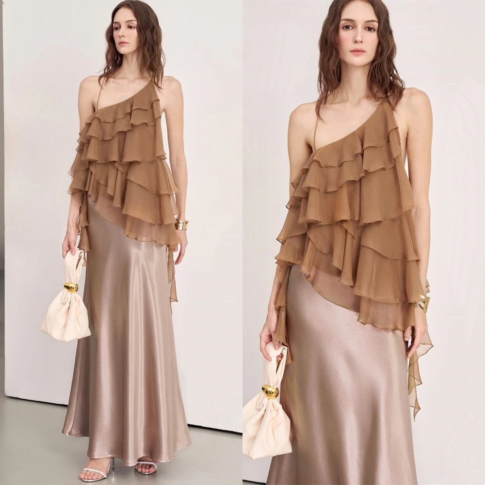 Customized High Quality One Shoulder Evening Dress Elegant Satin Tiered Prom Dress Classic Sleeveless Special Occasion Gowns
Customized High Quality One Shoulder Evening Dress Elegant Satin Tiered Prom Dress Classic Sleeveless Special Occasion Gowns