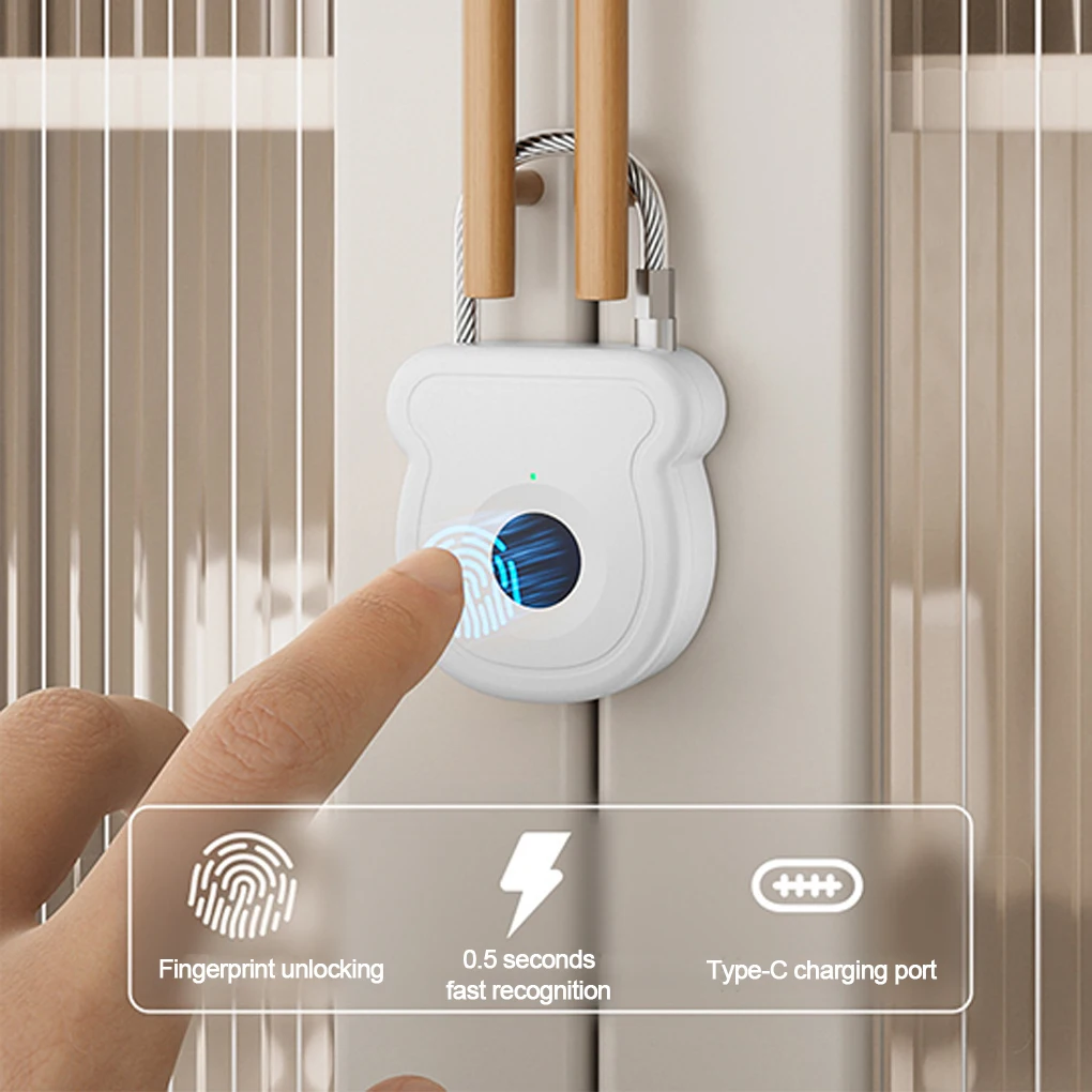 Smart Fingerprint Padlock Outdoor Luggage Fingerprint Lock Keyless USB Charging Door Lock 0.2sec Unlock Portable Anti-theft Lock
Smart Fingerprint Padlock Outdoor Luggage Fingerprint Lock Keyless USB Charging Door Lock 0.2sec Unlock Portable Anti-theft Lock