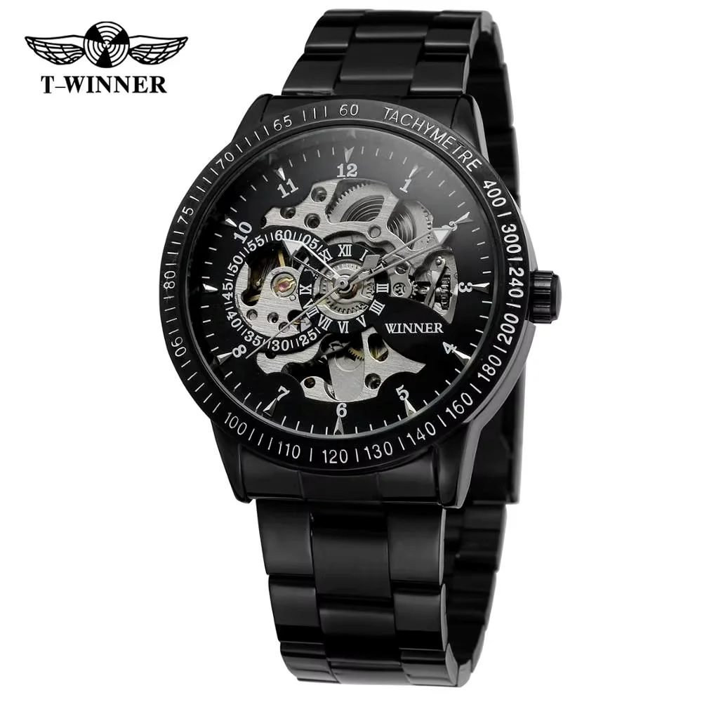T-WINNER WATCH full black surface with black unique pointer with Roman Numerals and black steel band men's automanticl watch
T-WINNER WATCH full black surface with black unique pointer with Roman Numerals and black steel band men's automanticl watch